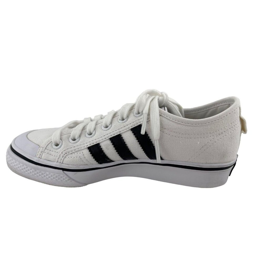Adidas Nizza J EF5140 Kids Unisex White Lace Up Low Top Sneakers Size 7 - Picture 4 of 12